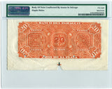 Paraguay Pick S165 Specimen 20 Pesos 1889, PMG Choice About Uncirculated 58