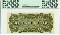 Paraguay Pick S128 Specimen 10 Pesos 1882, PCGS Choice About New 58 PPQ