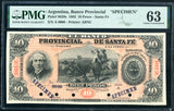 Argentina Pick S829 Specimen 10 Pesos 1882, PMG Choice Uncirculated 63